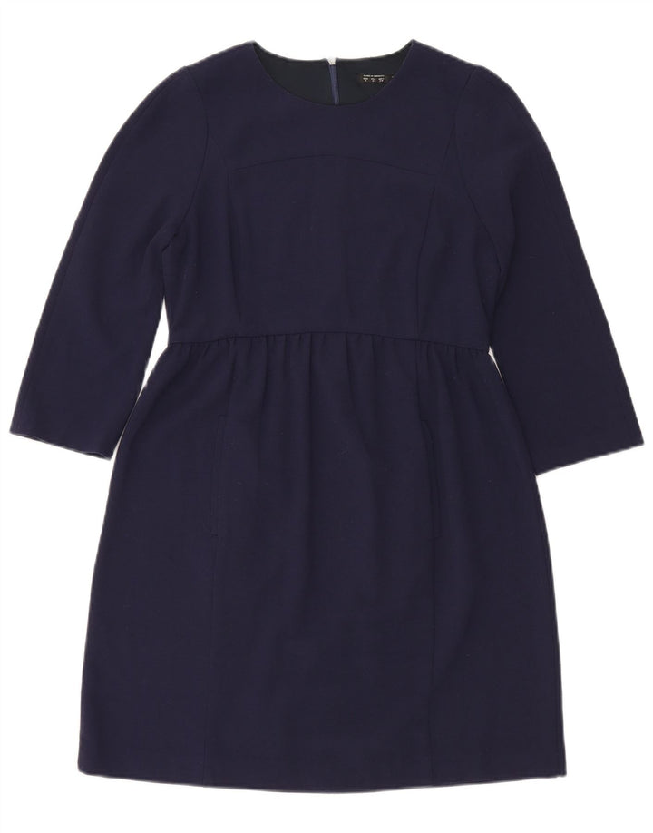 Zara 3/4 ærmer basiskjole til kvinder UK 12 Medium Navy Blue