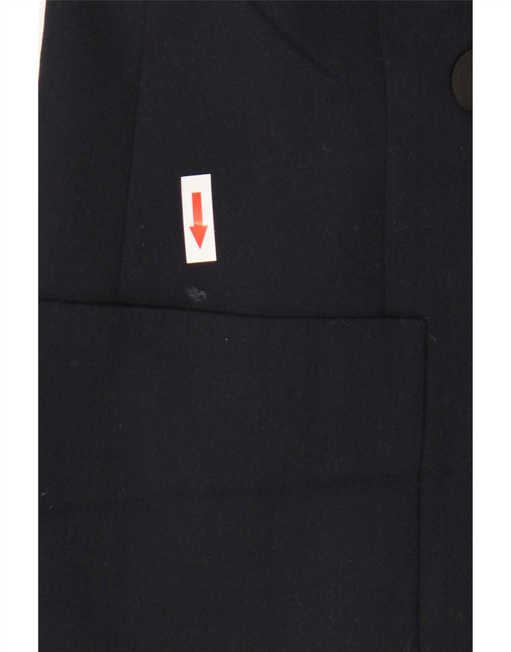 Zara Dame Dobbeltradet Frakke UK 12 Medium Navy Blue Polyester