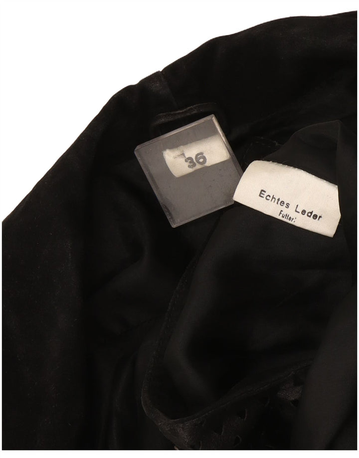 Vintage læderfrakke til kvinder EU 36 XS sort læder