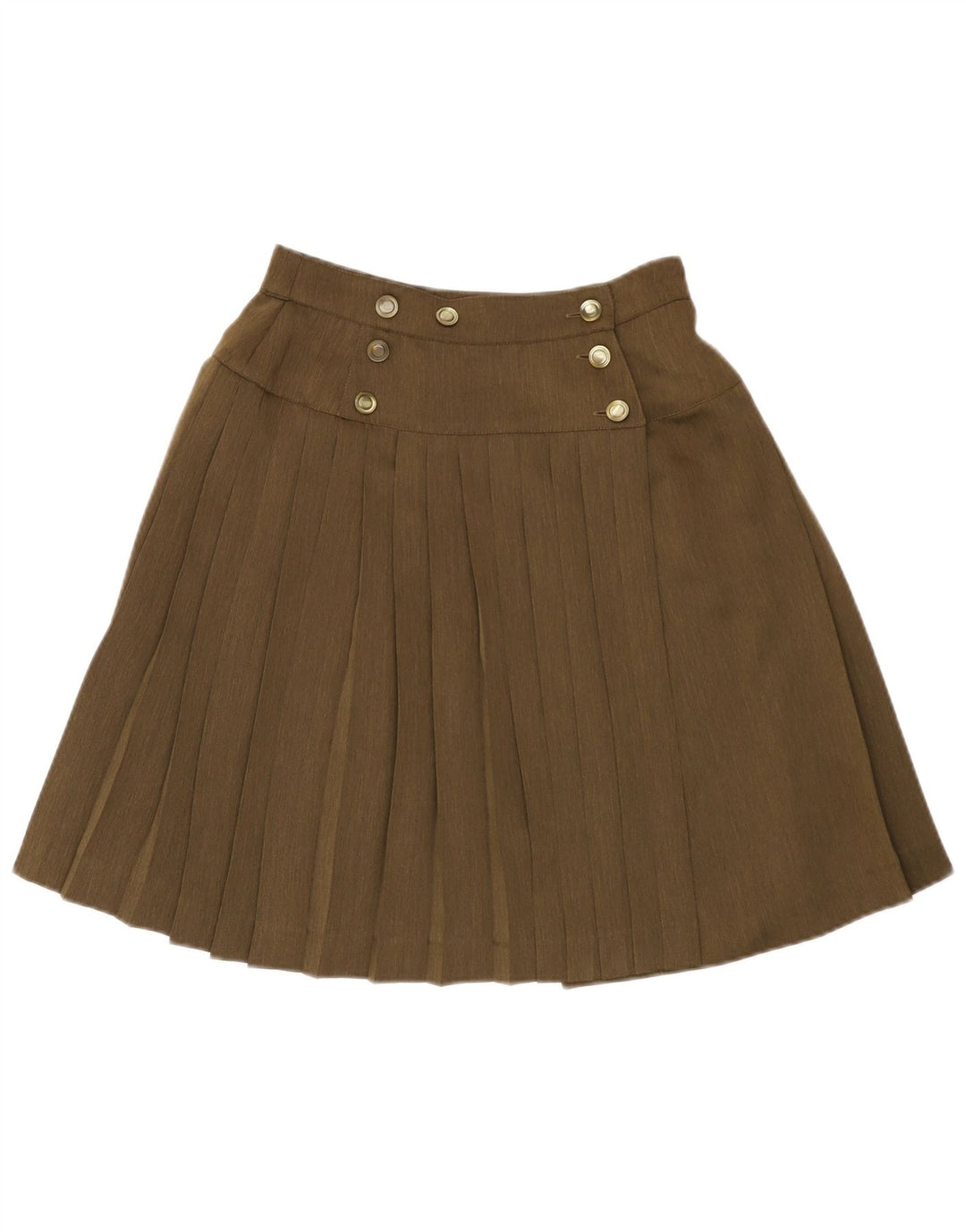 Max Mara plisseret slå-om-nederdel til kvinder W25 XS Khaki
