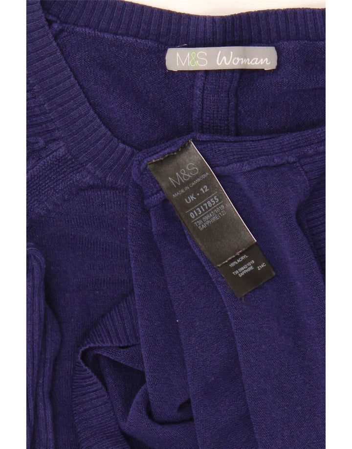 Marks & Spencer Dame Boat Neck Jumper Sweater UK 12 Medium Navy Blue