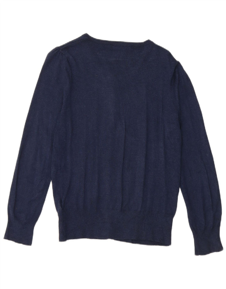 Marks & Spencer Dame Cardigan Sweater UK 12 Medium Navy Blue Viscose