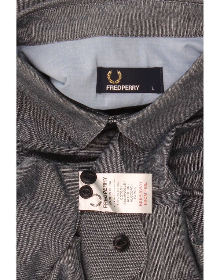 Fred Perry Herreskjorte Stor Grå Bomuld