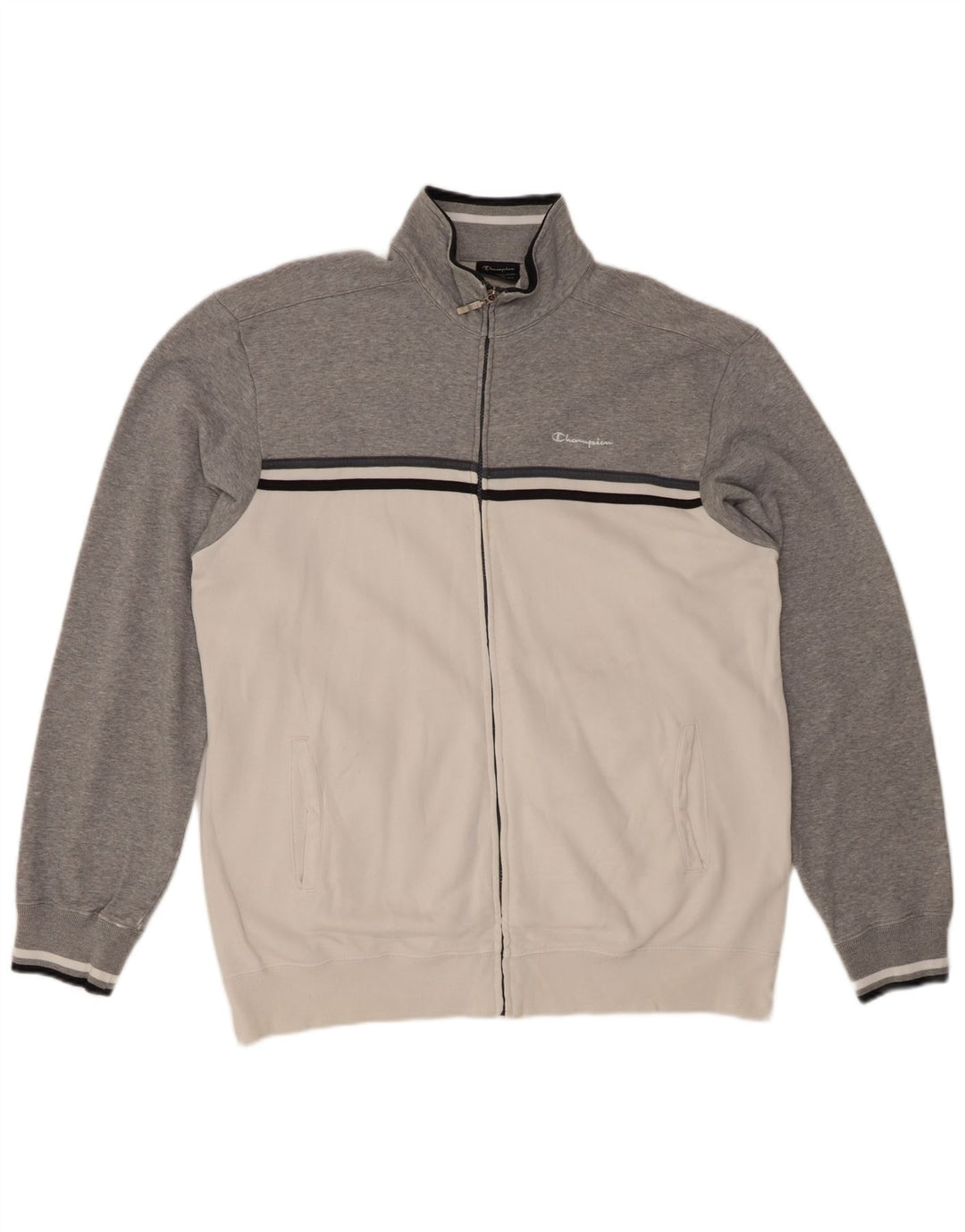 CHAMPION Træningsdragt til mænd Topjakke 2XL Hvid Colourblock Bomuld