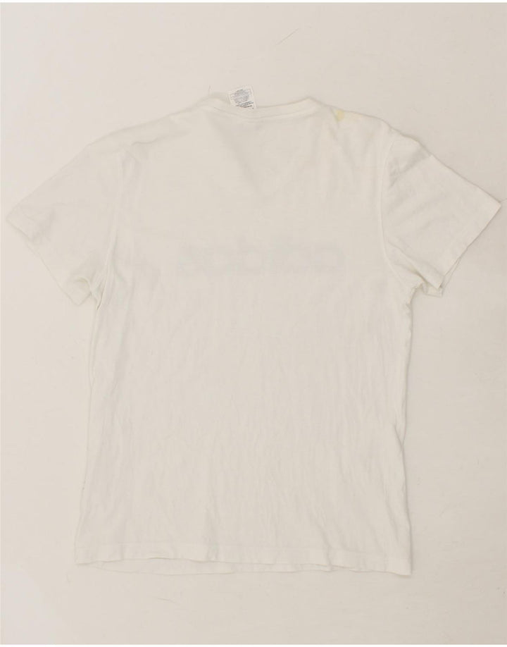 ADIDAS Mens Graphic T-Shirt Top Medium White Cotton Vintage Adidas and Second-Hand Adidas from Messina Hembry 