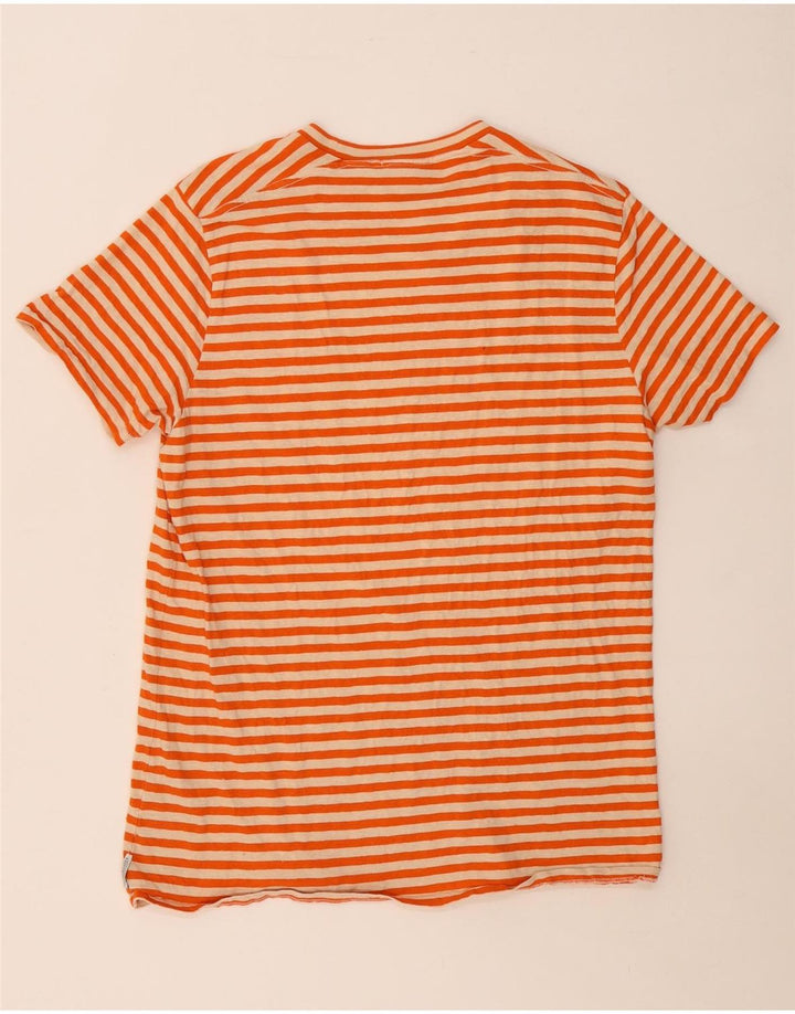 SCOTCH & SODA T-shirt top til kvinder DK 14 Stor orange stribet bomuld