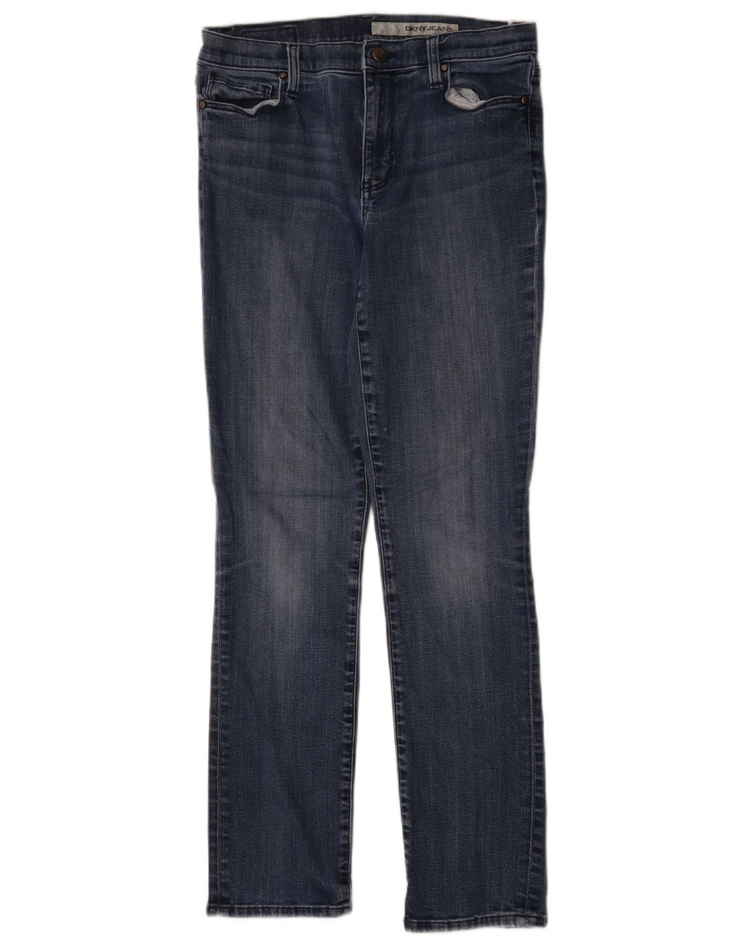 DKNY Dame Slim Jeans US 6 Medium W30 L30 Blå Bomuld