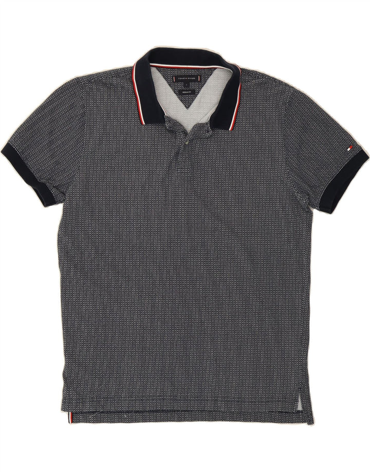 TOMMY HILFIGER Mens Regular Fit Polo Shirt Large Grey Check Cotton Vintage Tommy Hilfiger and Second-Hand Tommy Hilfiger from Messina Hembry 