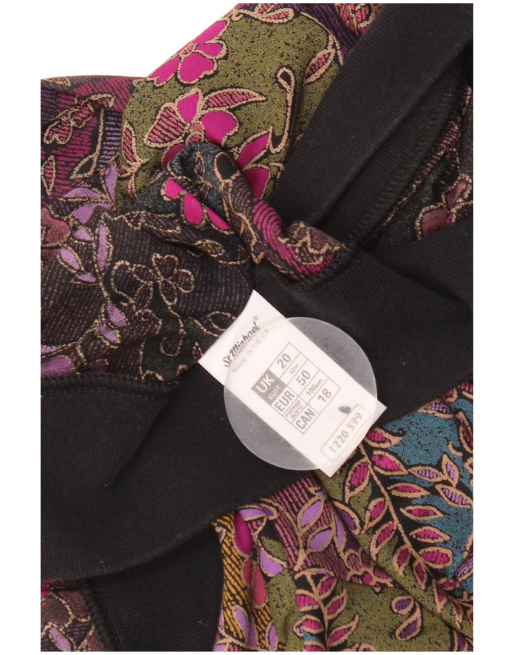 St Michael Dame Shirt Bluse UK 20 2XL Flerfarvet Floral Viscose