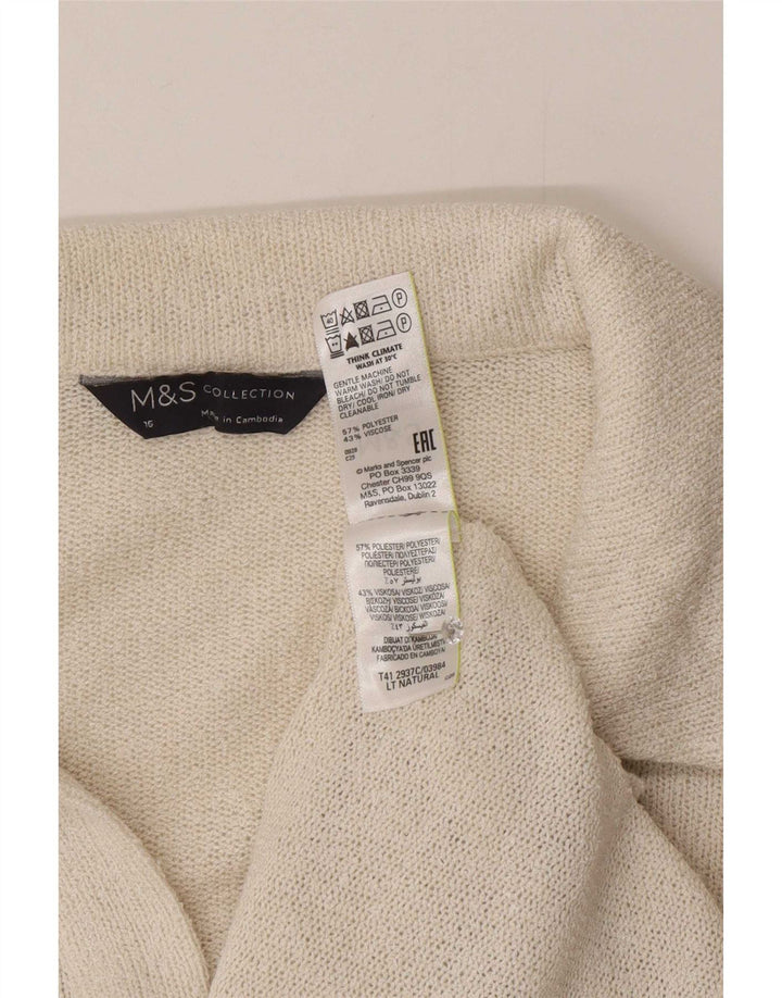 Marks & Spencer Dame Polo Shirt UK 16 Large Off White Polyester