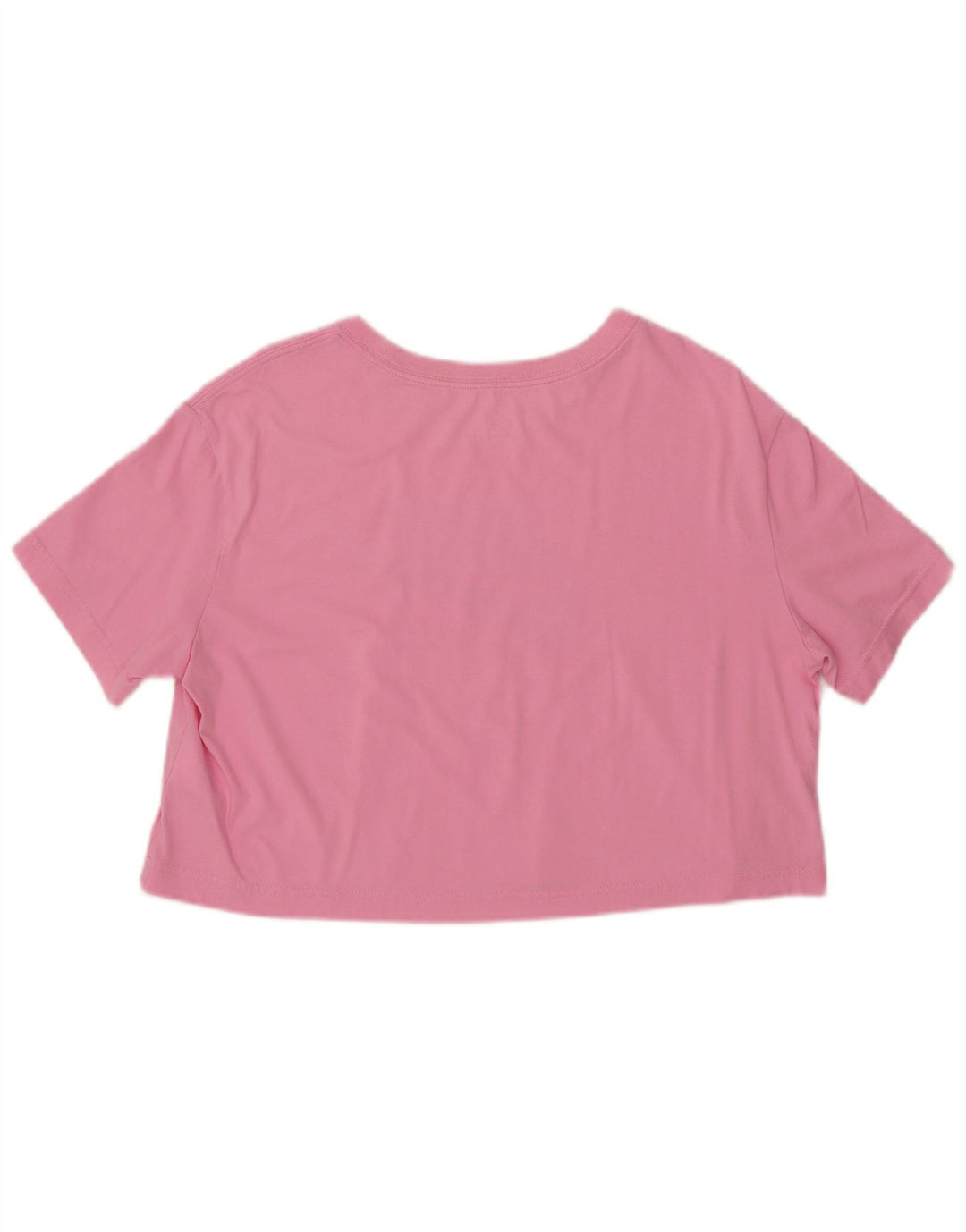 NIKE Dame Crop Grafisk T-Shirt Top UK 14 Medium Pink Bomuld