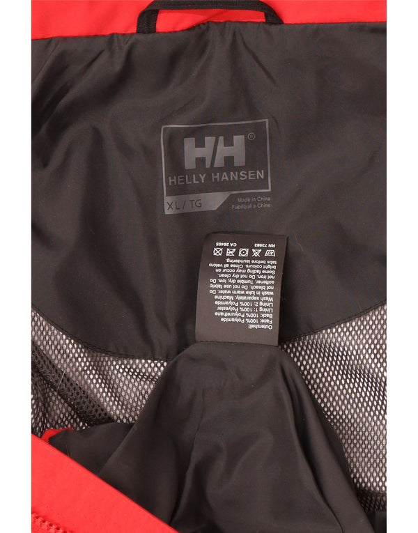 Helly Hansen Regnjakke med hætte til mænd UK 42 XL Rød Polyamid