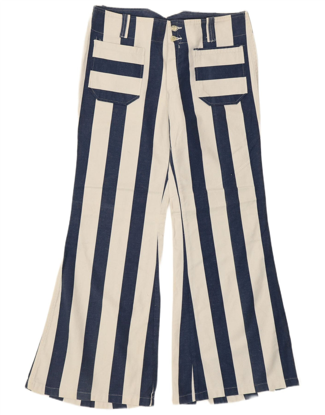 VINTAGE Dame Højtaljede Casual Bukser IT 48 XL W34 L31 Blå Retro