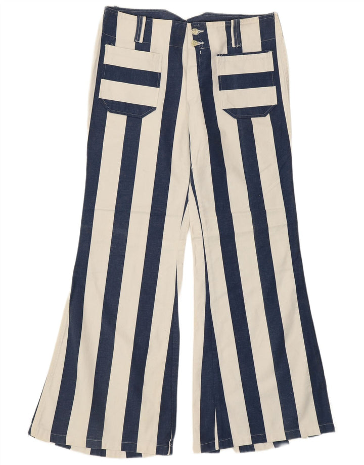 VINTAGE Dame Højtaljede Casual Bukser IT 48 XL W34 L31 Blå Retro