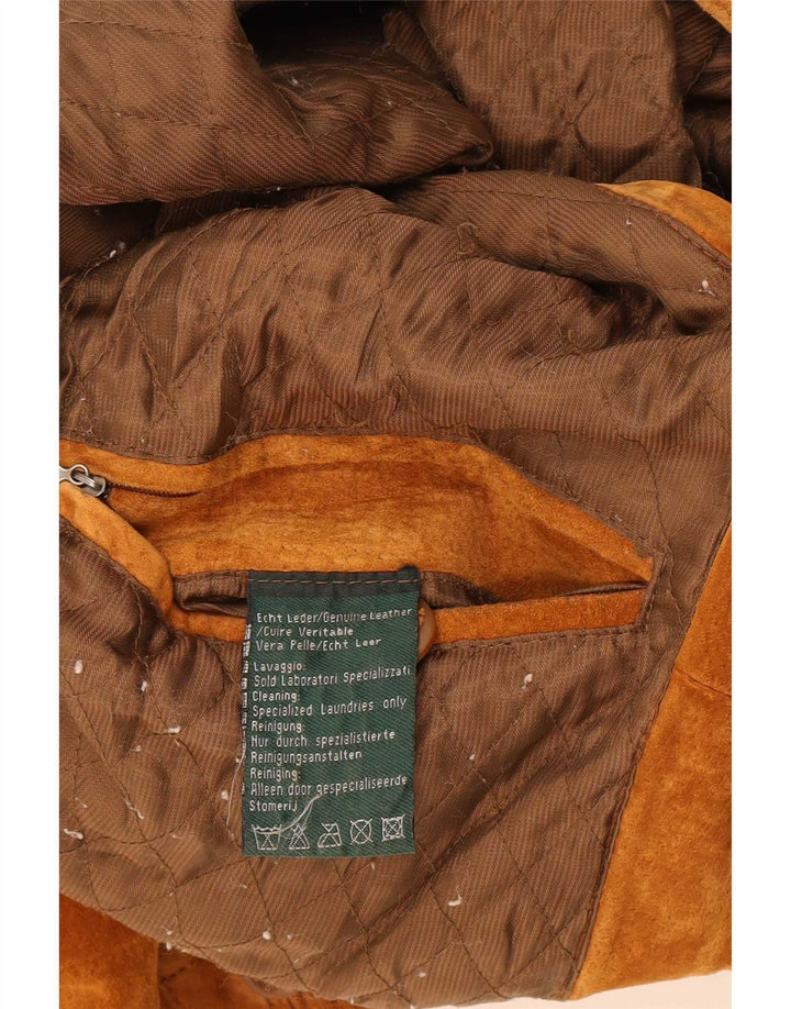Kingfield Herre Ruskind Bomber Jacket UK 40 Stor Brun Læder