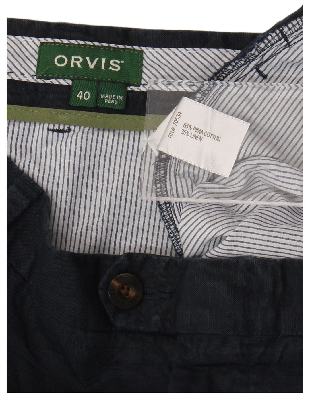 ORVIS Chino Shorts til mænd W40 XL Marineblå Bomuld