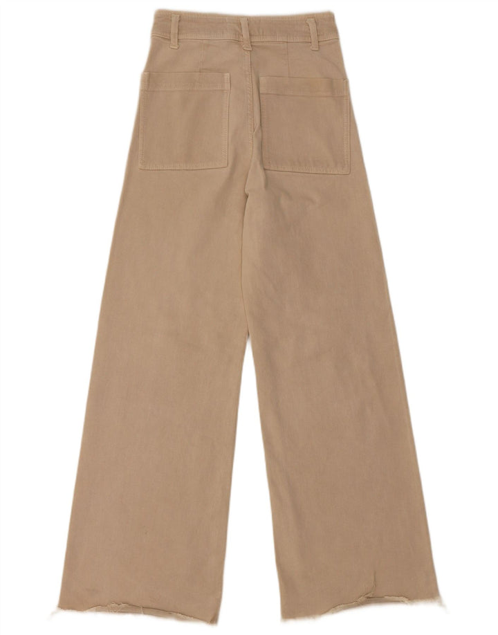 ZARA Womens The Marine Jeans med høj talje og brede ben EU 34 2XS W24 L29 Beige
