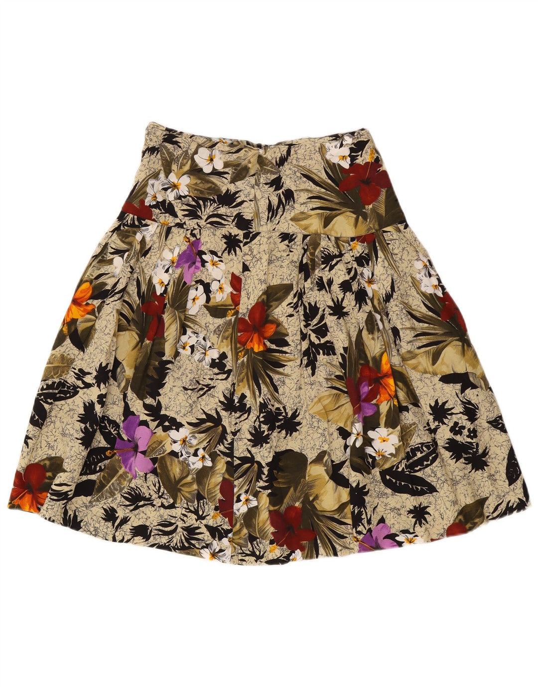 Vintage A-line nederdel til kvinder W26 Small Beige Floral