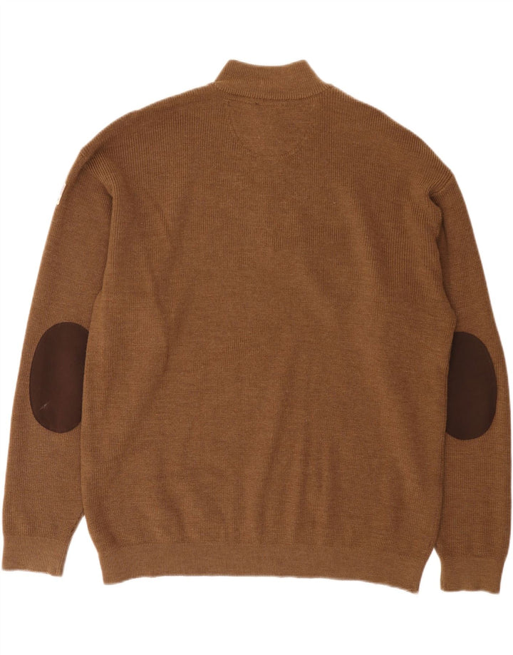 Amerigo Vespucci Herre Zip Neck Jumper Sweater XL Brun