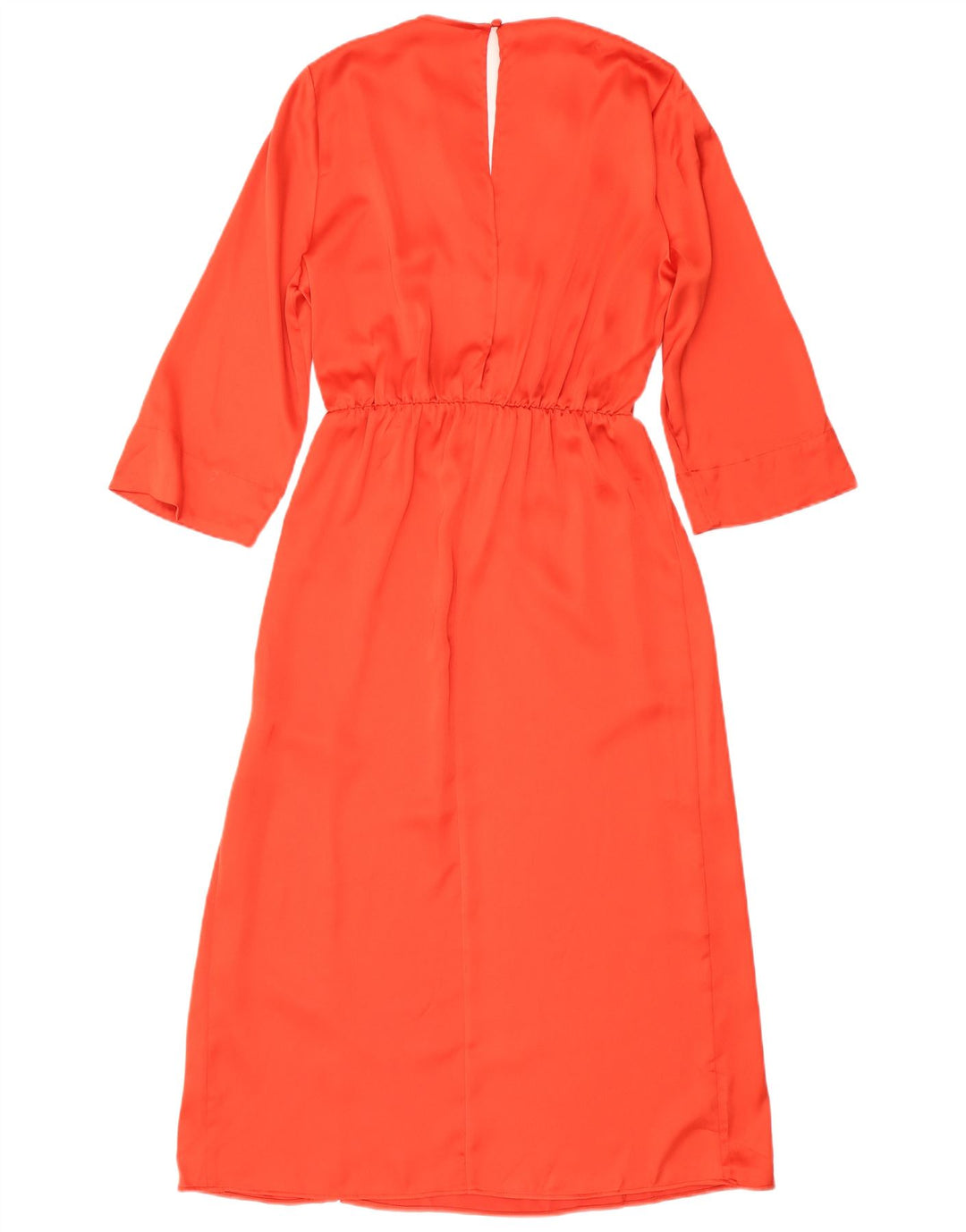 ZARA 3/4 ærmet maxikjole til kvinder UK 16 Stor orange polyester