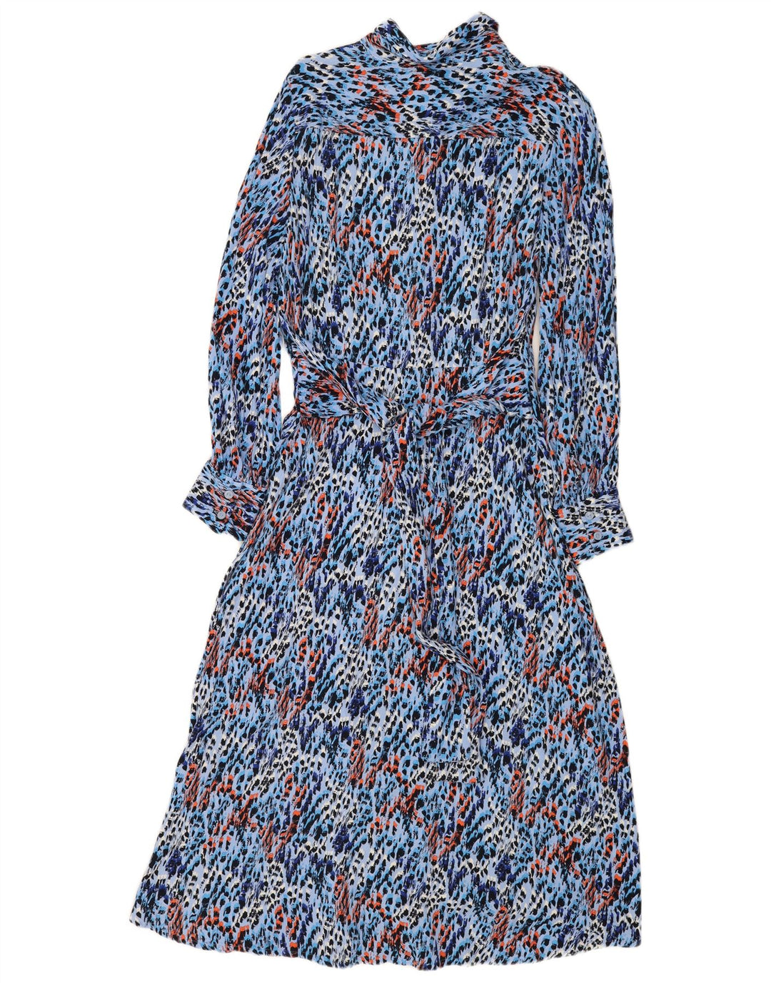 Marks & Spencer Langærmet skjortekjole til kvinder UK 12 Medium Blue