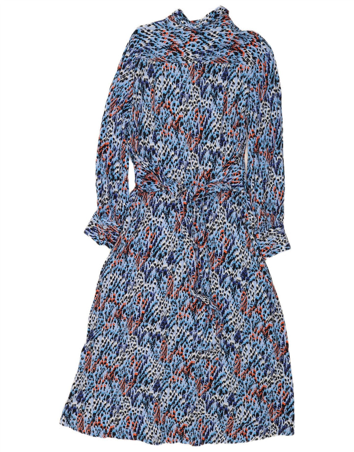 Marks & Spencer Langærmet skjortekjole til kvinder UK 12 Medium Blue