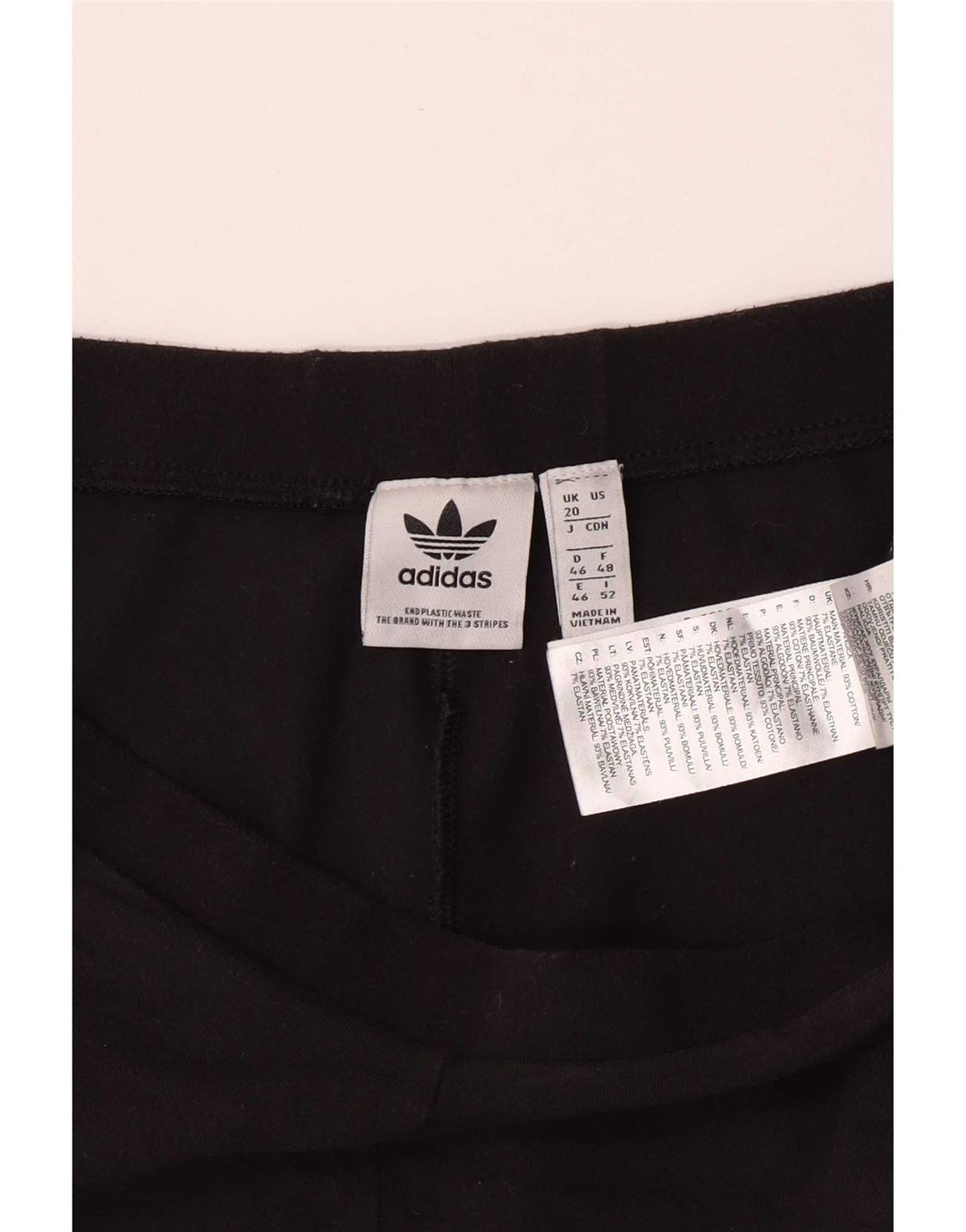 Adidas Dame Leggings UK 20 2XL Sort Bomuld