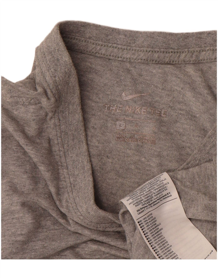 Nike Herre Swoosh Grafisk T-Shirt Top Stor Grå Bomuld