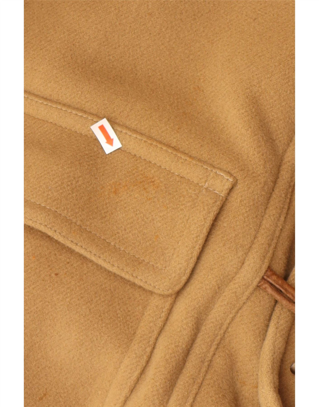 VINTAGE Herre Hætte Duffle Coat IT 52 XL Beige Uld