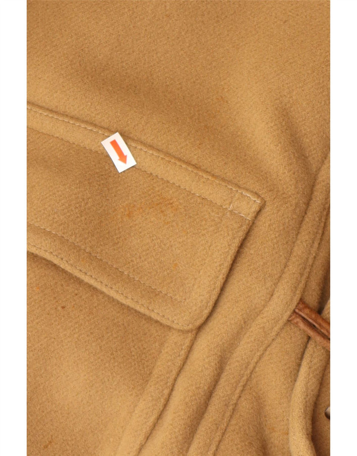 VINTAGE Herre Hætte Duffle Coat IT 52 XL Beige Uld