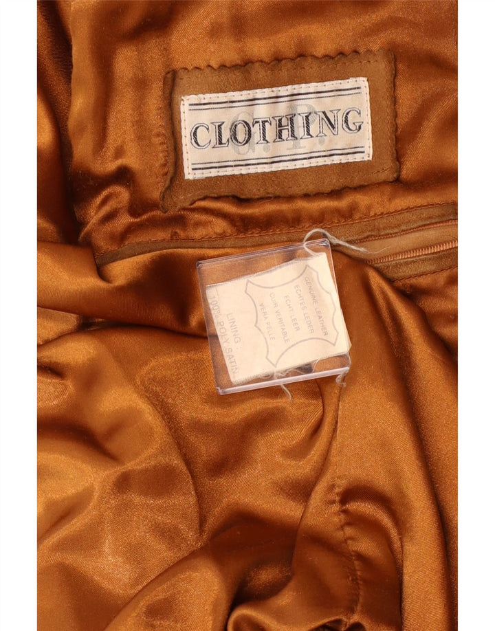 VINTAGE Bomberjakke i ruskind til mænd UK 42 XL brunt læder