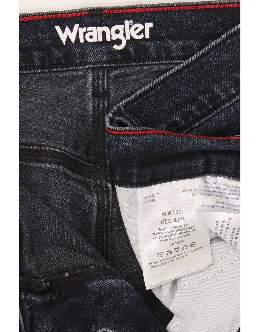 Wrangler Herre Regular Straight Jeans W38 L30 Marineblå Bomuld