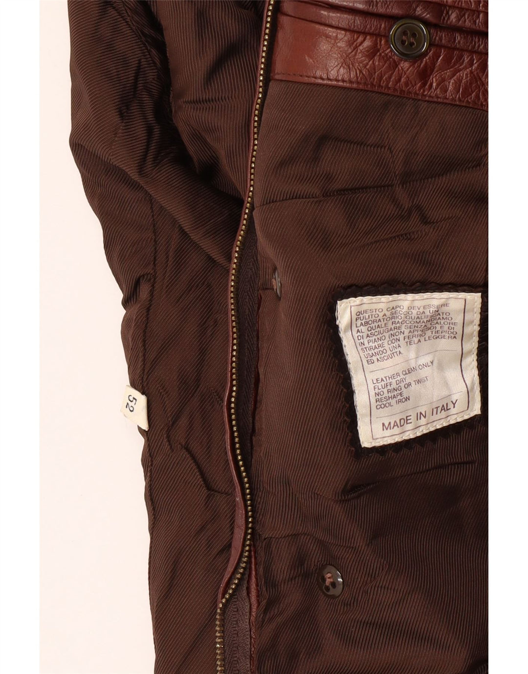 VINTAGE Læderfrakke til kvinder IT 52 2XL Brunt Læder