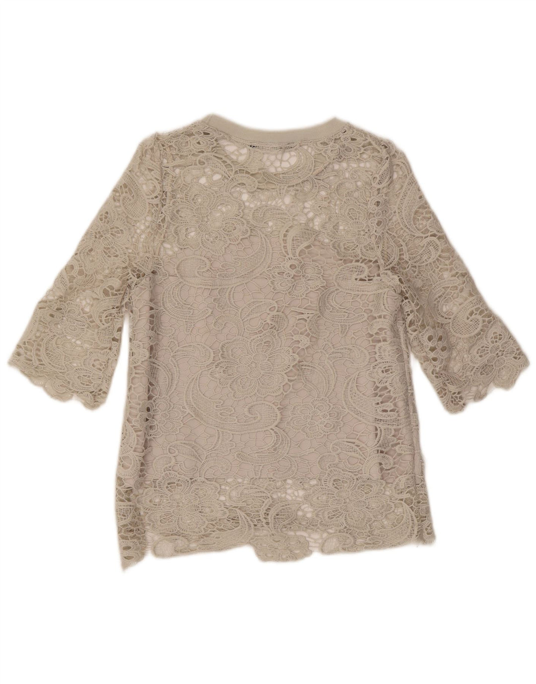 Zara Dame Bluse Top UK 10 Small Grey Floral