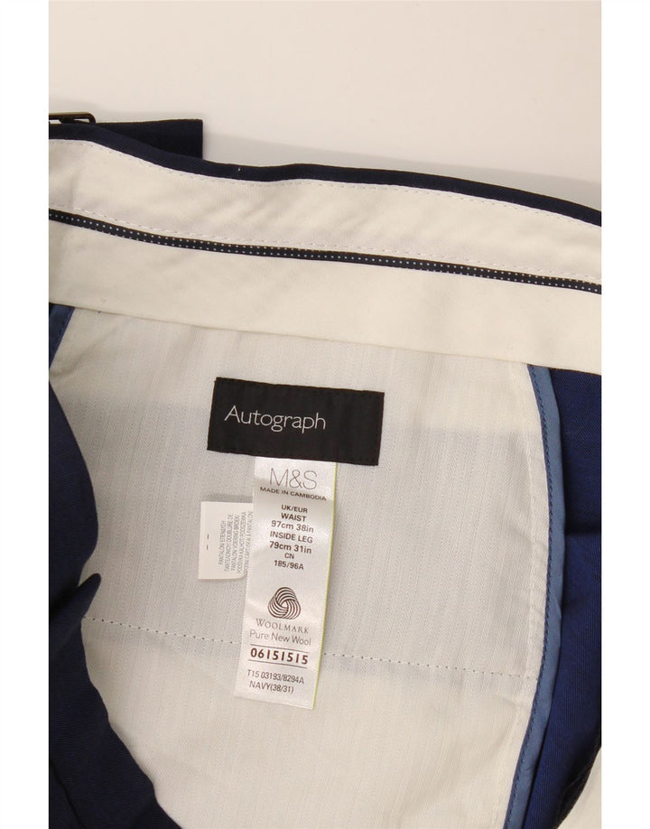 Marks & Spencer Herre Autograph Slim Suit Bukser W38 L31 Navy Blue