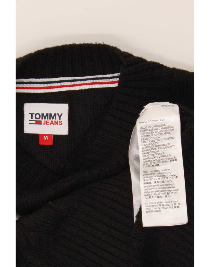 Tommy Hilfiger Dame Grafisk Crew Neck Jumper Sweater UK 12 Medium Black