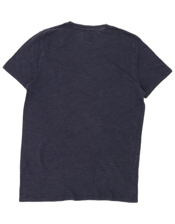 TOMMY HILFIGER Herre T-Shirt Top Medium Navy Blue Lyocell