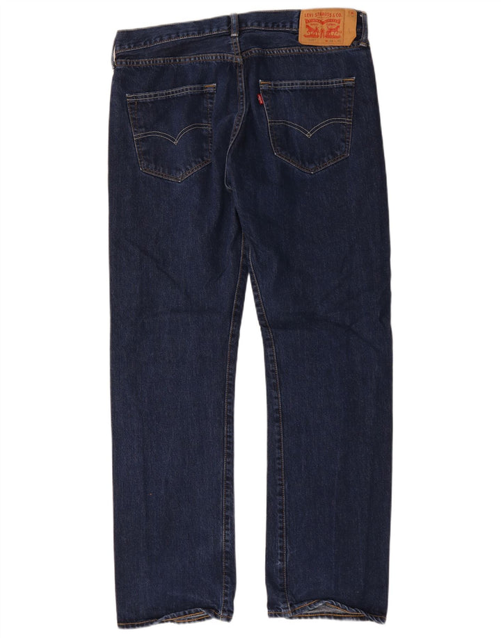 Levi's Herre 501 Straight Jeans W34 L32 Marineblå Bomuld