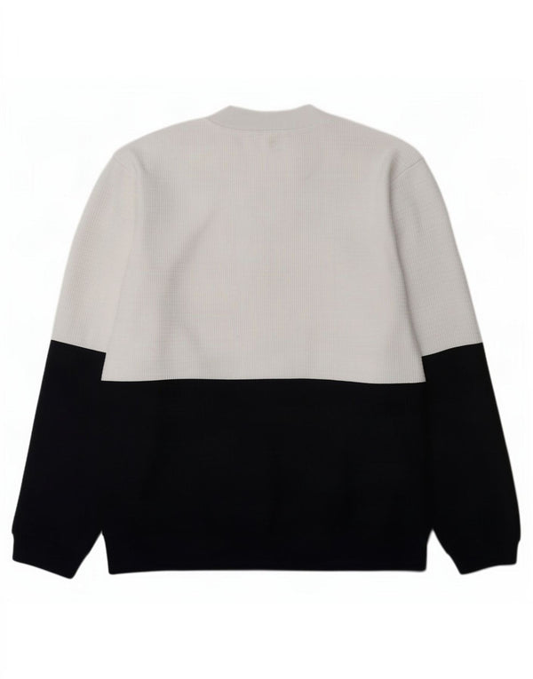 Zara Herre Sweatshirt Jumper XL Hvid Colourblock Polyester
