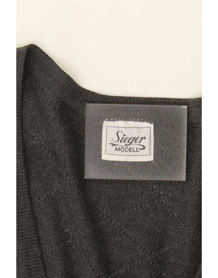 Vintage dame cardigan sweater EU 46 XL grå ternet polyakryl