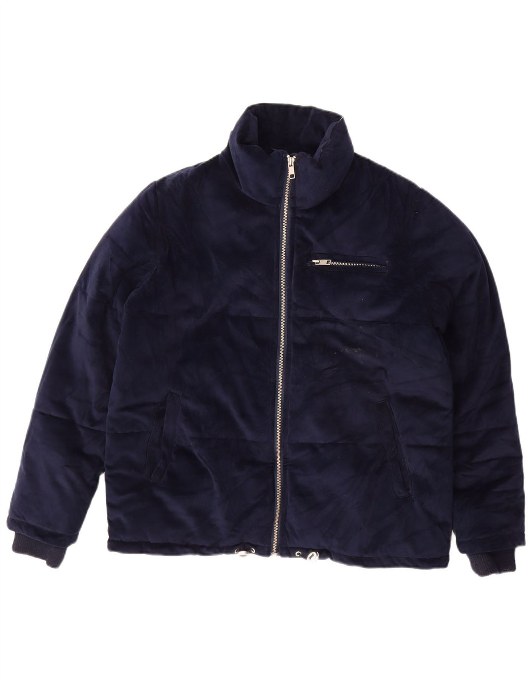Marks & Spencer Dame Oversized Velour Polstret Jakke UK 10 Small Navy Blue