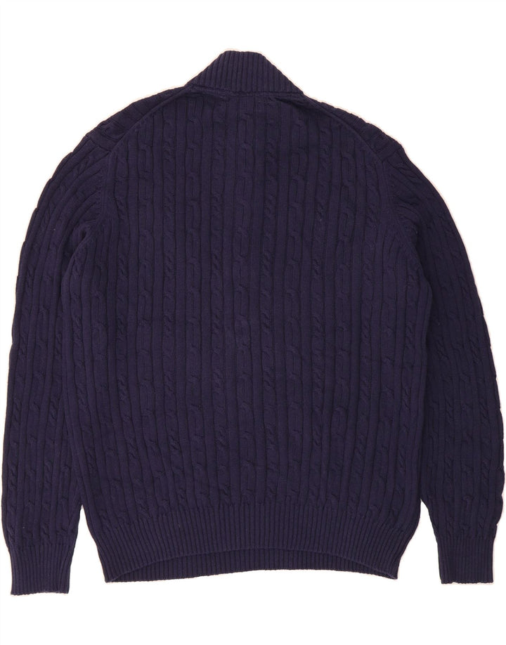 IZOD Mens Zip Neck Jumper Sweater 2XL Navy Blue Cotton Vintage Izod and Second-Hand Izod from Messina Hembry 