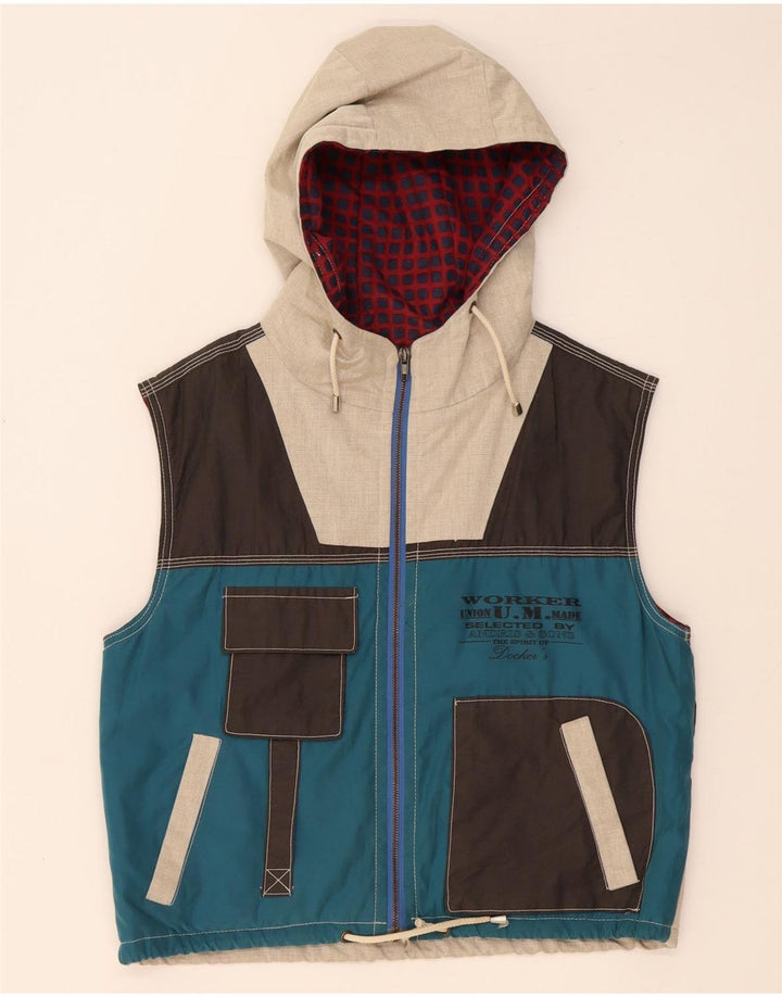 Vintage Kvinders Grafisk Utility Gilet IT 36 XS Flerfarvet Colourblock