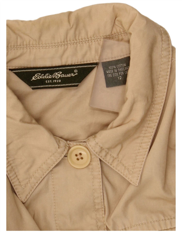 Eddie Bauer Kvinder Utility Jacket US 12 Stor Beige Bomuld