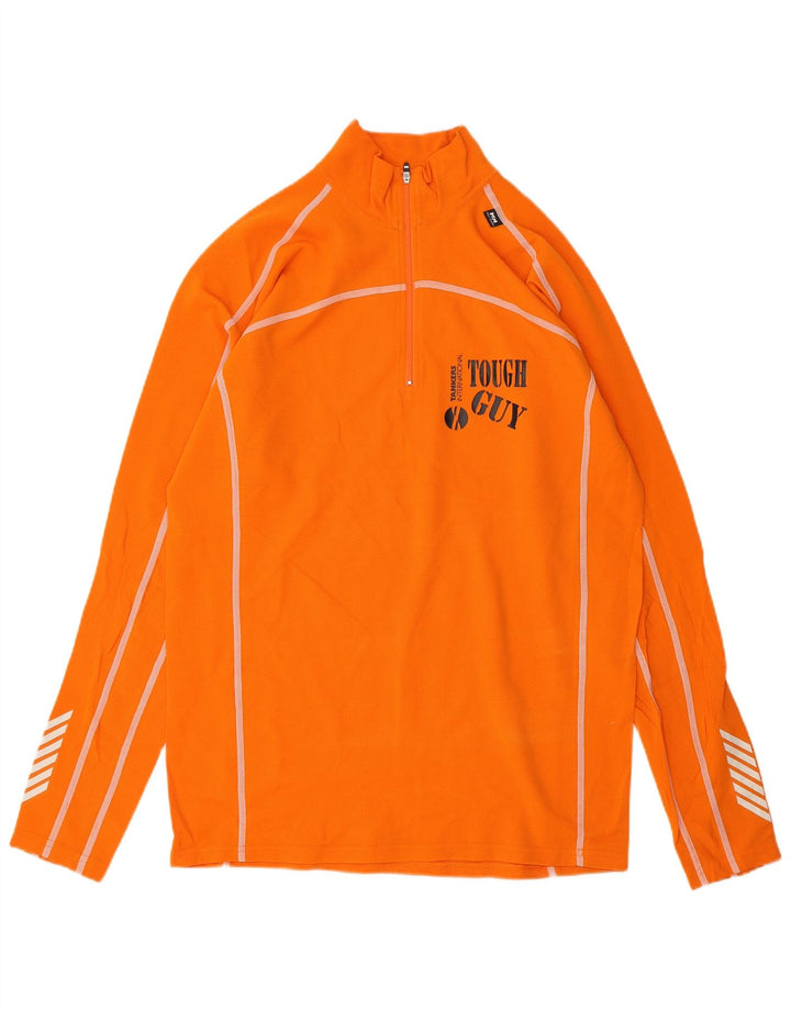 HELLY HANSEN Mens Graphic Zip Neck Pullover Tracksuit Top XL Orange