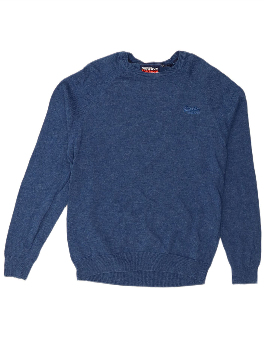 SUPERDRY Herre Boat Neck Jumper Sweater Medium Blue Bomuld