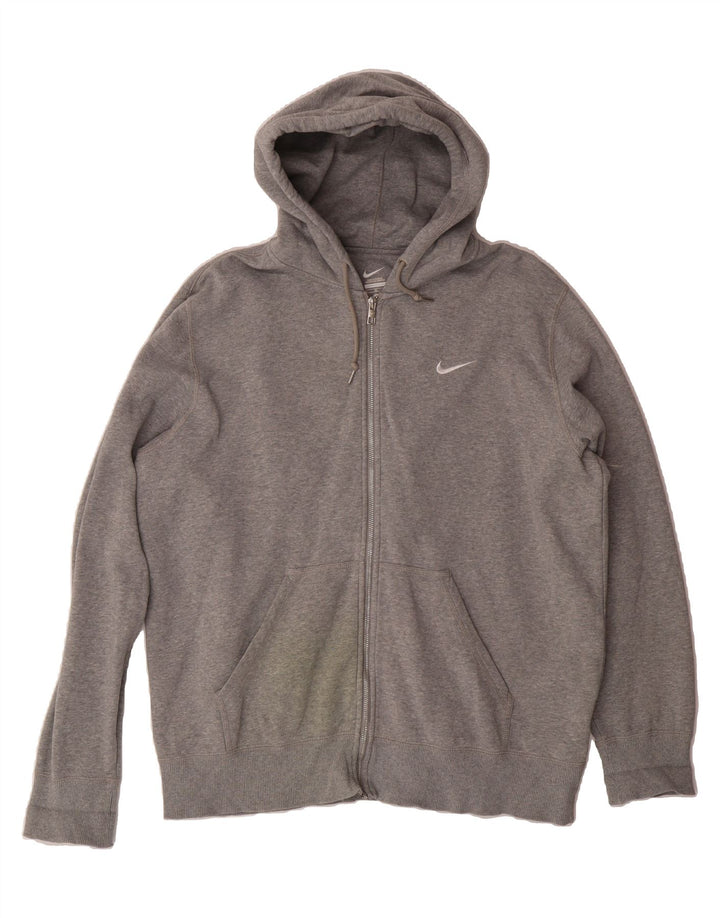 NIKE Mens Zip Hoodie Sweater XL Grey Cotton Vintage Nike and Second-Hand Nike from Messina Hembry 