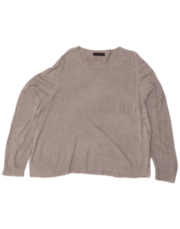 Marks & Spencer Dame Boat Neck Jumper Sweater UK 24 4XL Grå Akryl