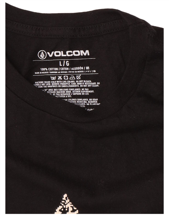 Volcom Herre Grafisk T-Shirt Top Stor Sort Bomuld