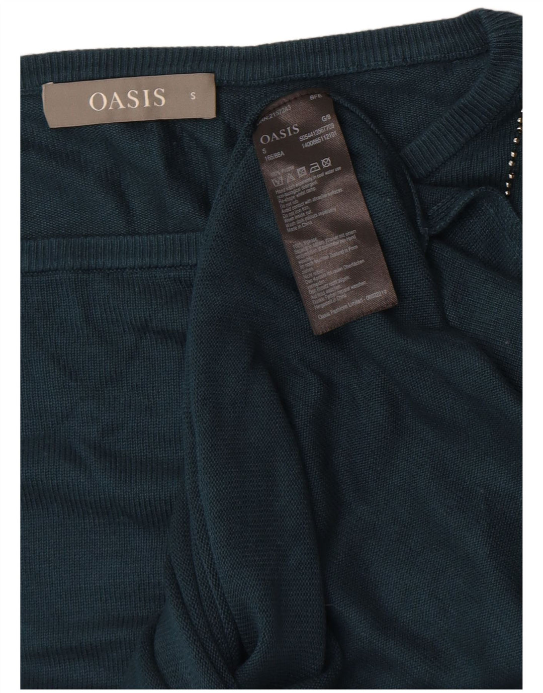 Oasis Dame Oversized Boat Neck Jumper Sweater UK 10 Small Blue Viscose